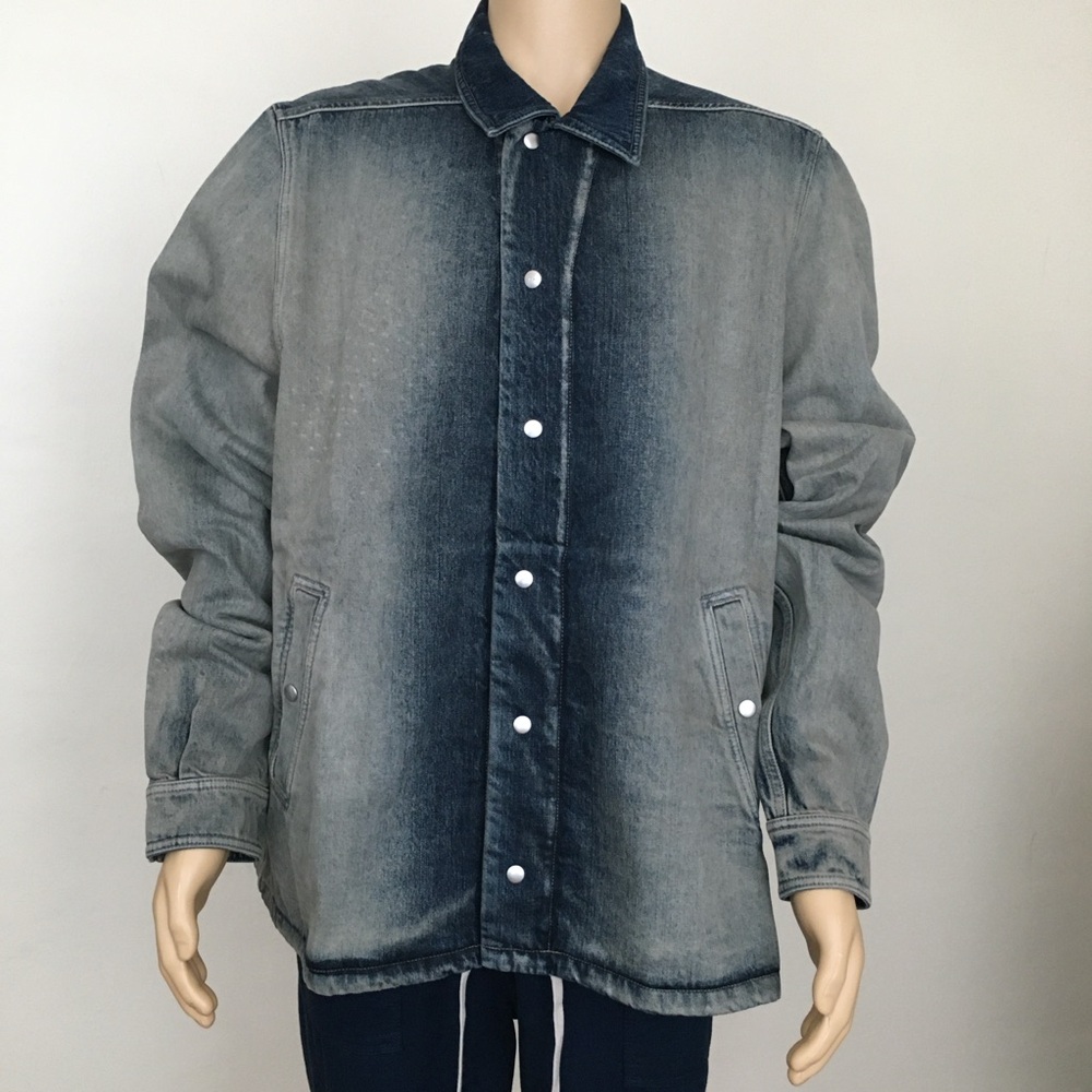 Rick Owens Men’s Snap Front Jacket Mineral Pearl Degrade Size XXL